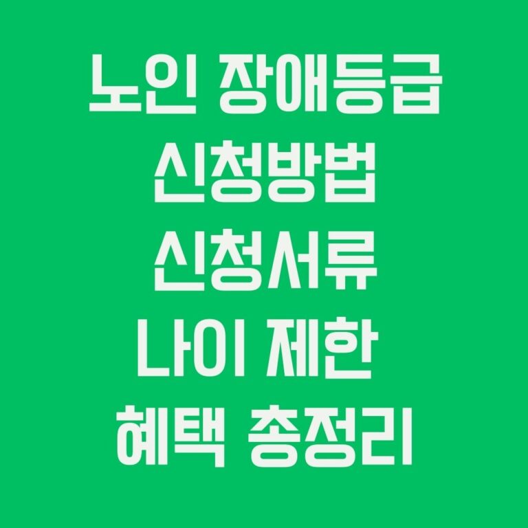 노인장애등급신청